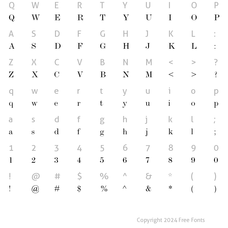 Character Map of Monotype Modern Std Extended