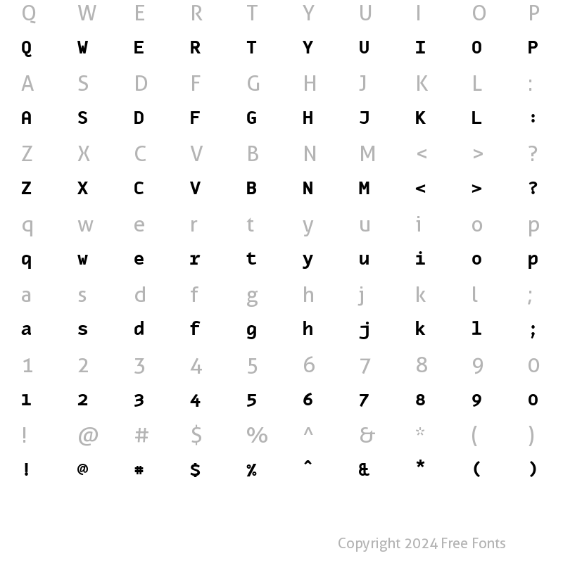 Character Map of MonoxExtraBold Regular