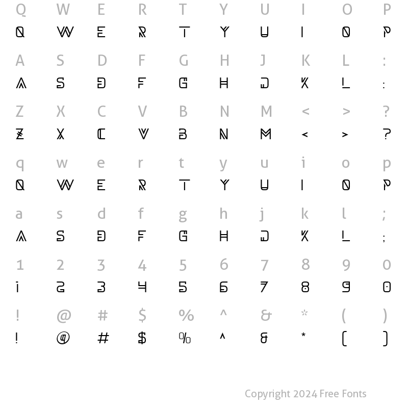 Character Map of Monreal Regular