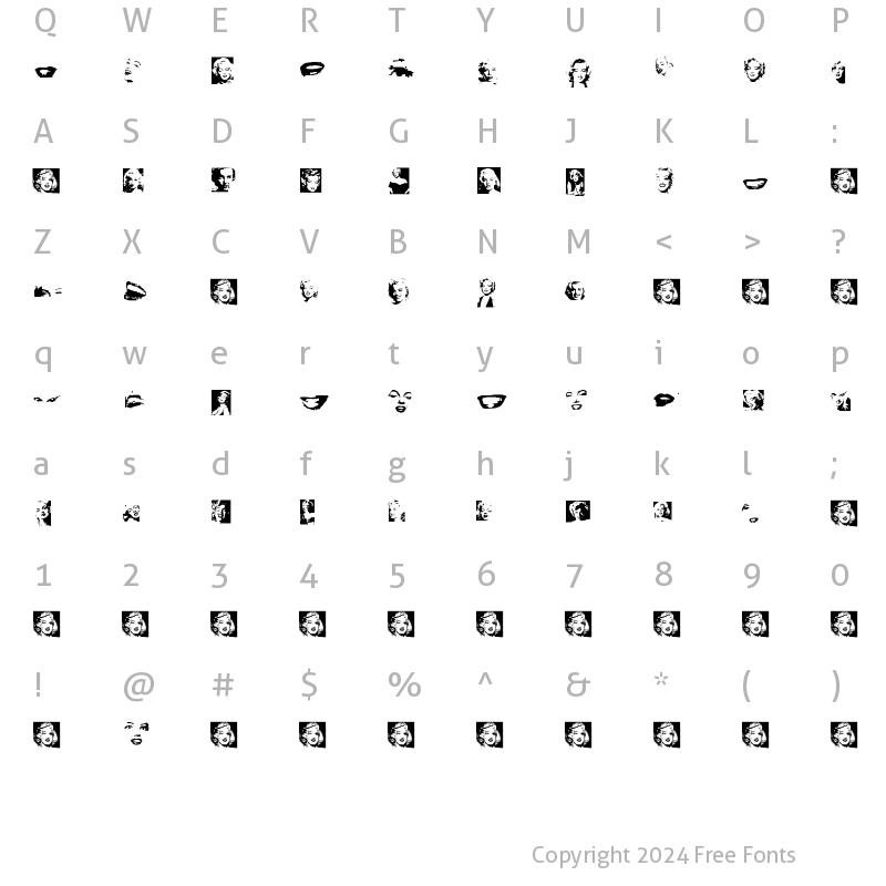 Character Map of Monroe Dingbats Regular