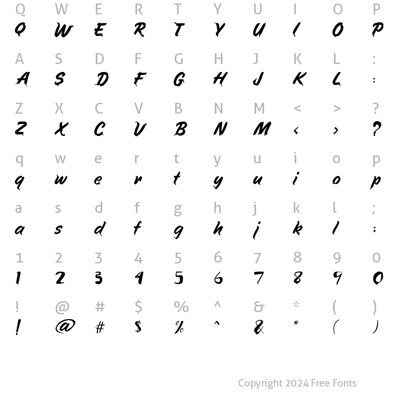 Character Map of Monster EYE Regular