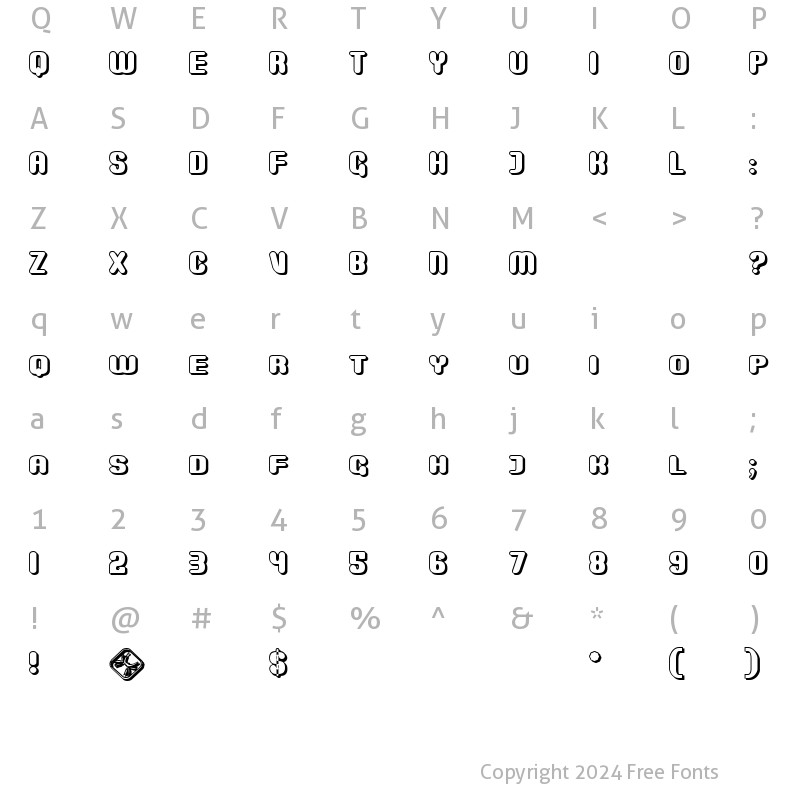 Character Map of Monster Shadow Regular