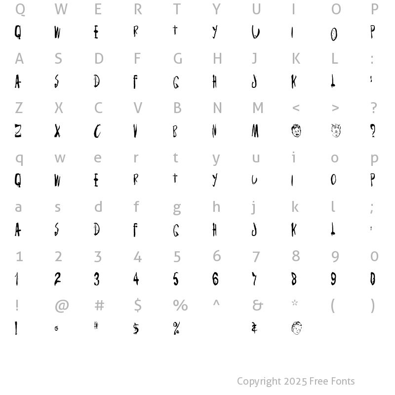 Character Map of Monsterchild Regular