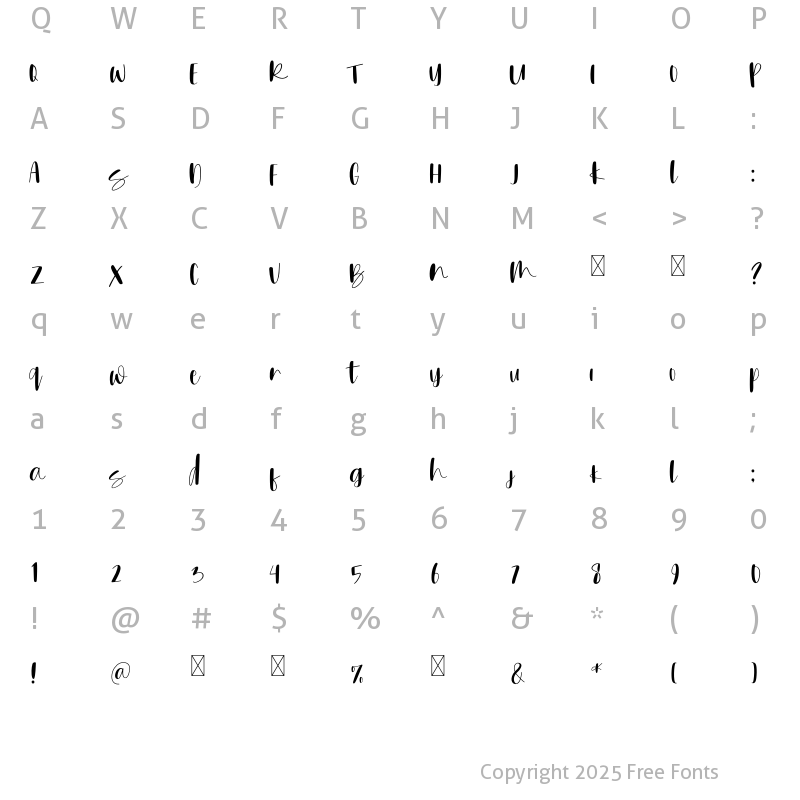 Character Map of Monsterear Script