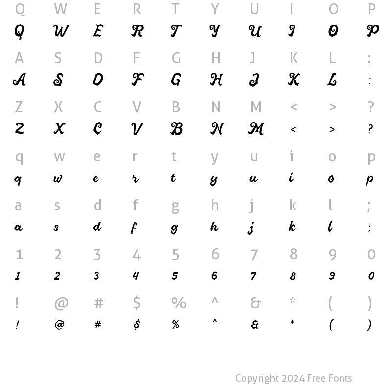 Character Map of Monsteria Regular