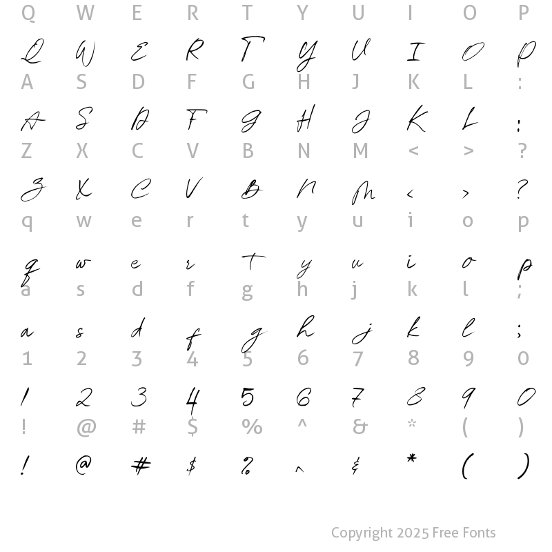 Character Map of Monsttella Regular