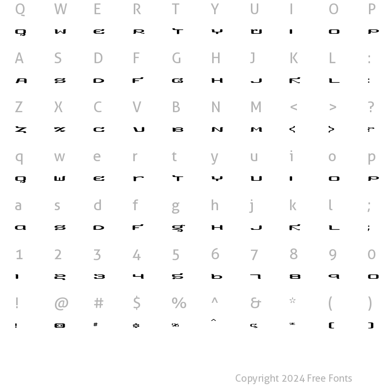 Character Map of Montenegro Regular