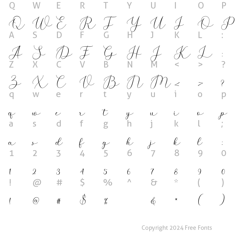 Character Map of Montens Regular