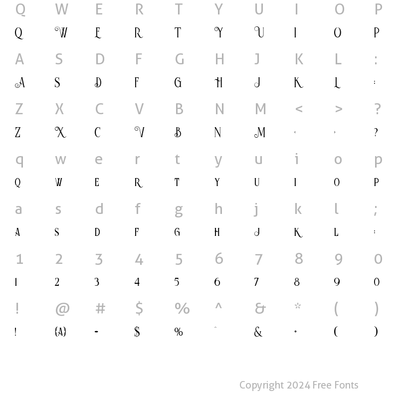 Character Map of Monteradoo Regular