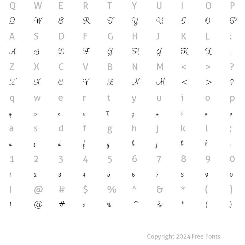 Character Map of Monterey BT Regular