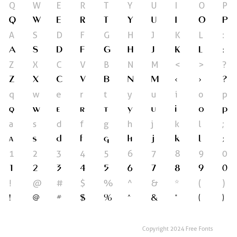 Character Map of MontereyMediumFLF Regular