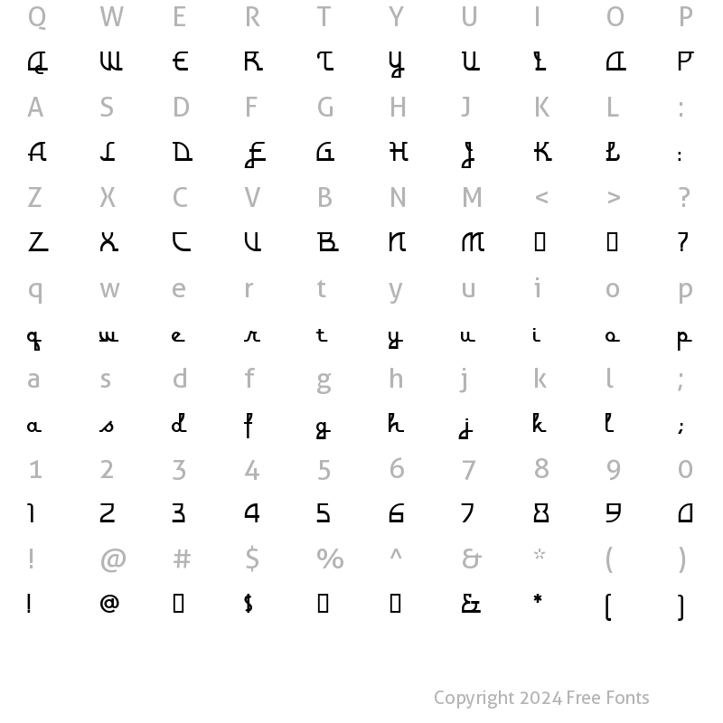 Character Map of MontereyPopsicle Regular