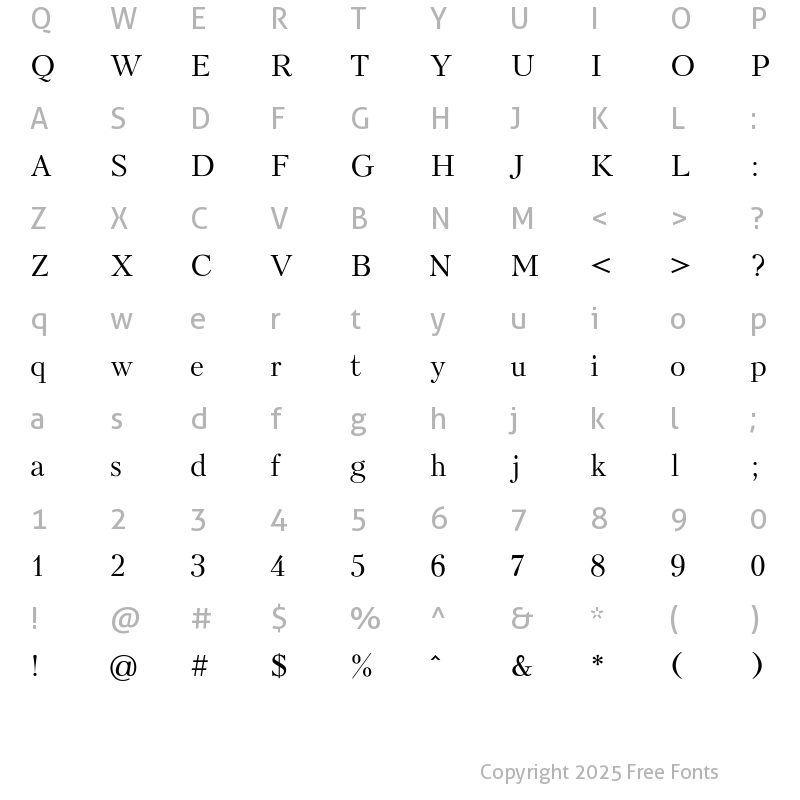 Character Map of Monteuideo Regular