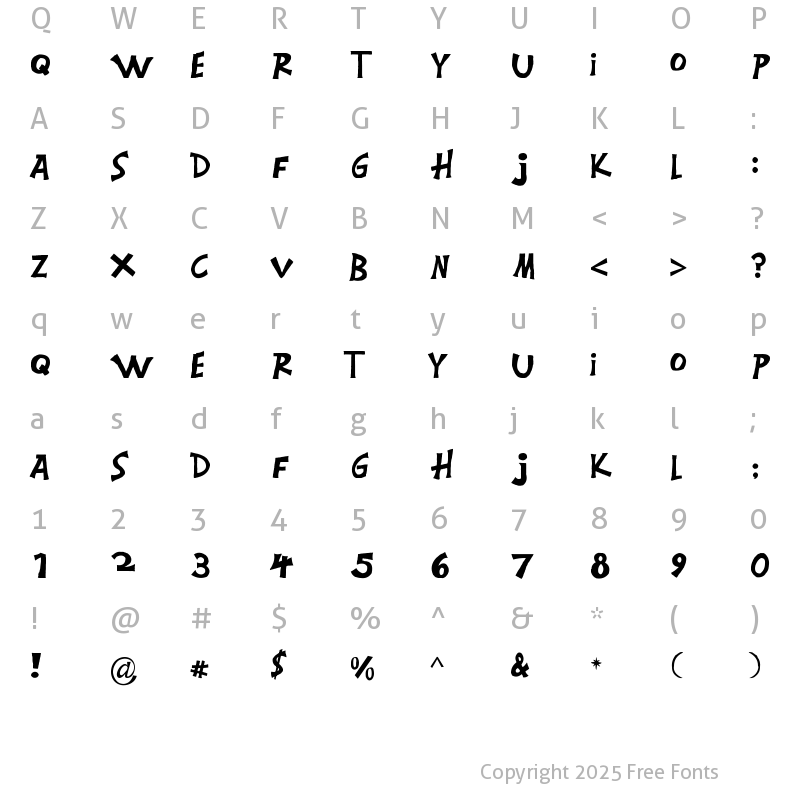 Character Map of Montgomery Regular