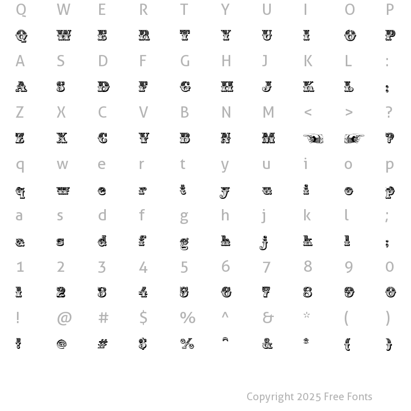 Character Map of Monti-Decor A Regular