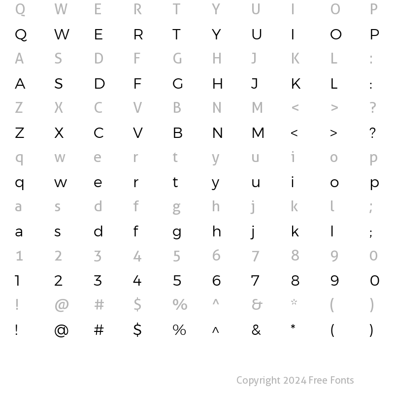 Character Map of Montserrat-Arabic Light