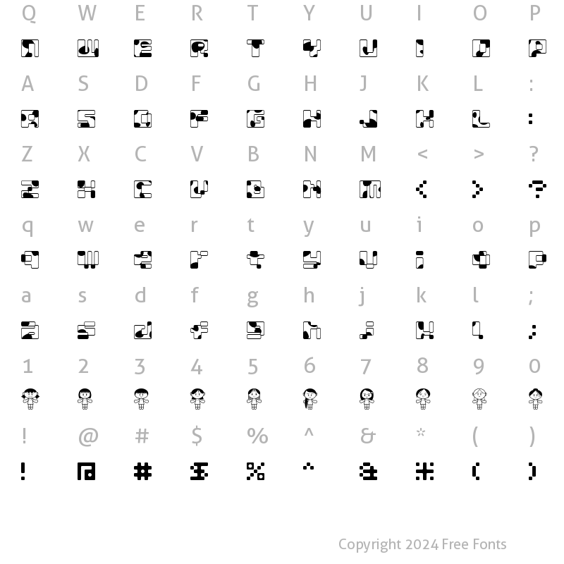 Character Map of MOOGIRL ALP