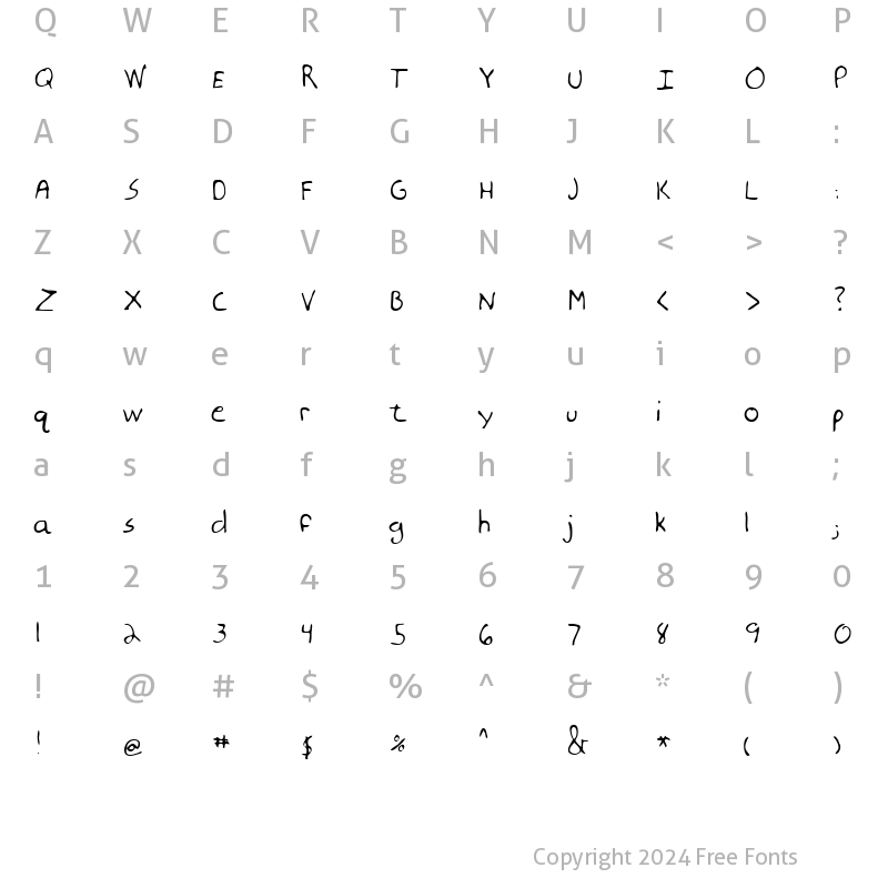 Character Map of Mooner Regular