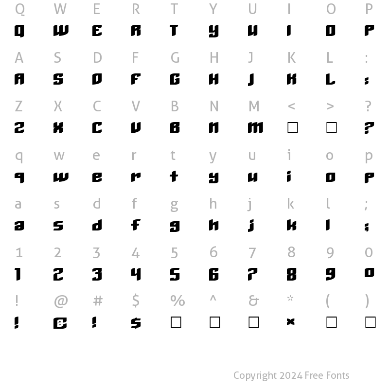 Character Map of Moonpebble KG Normal