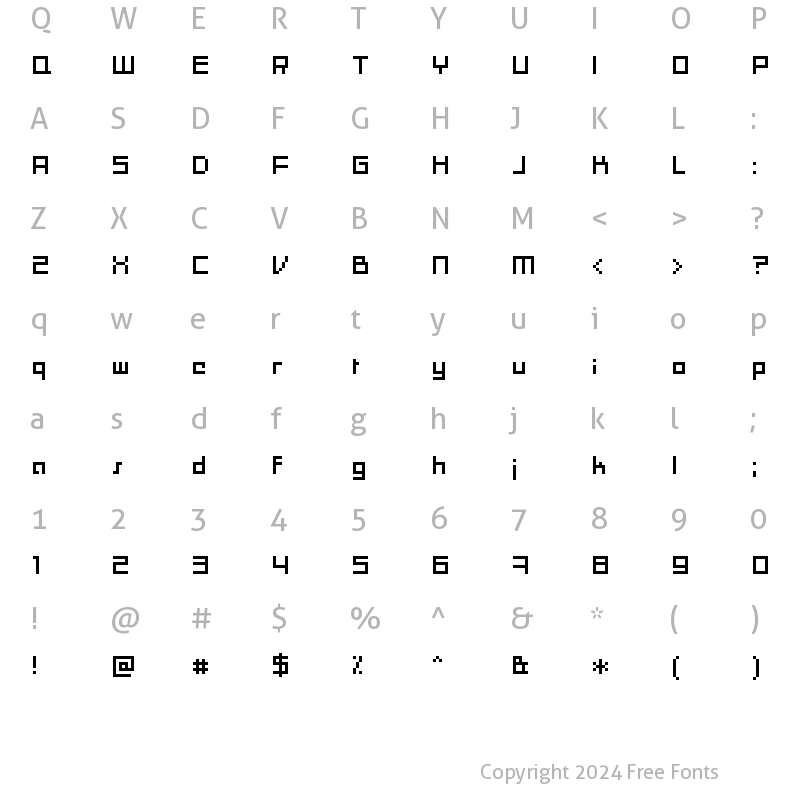 Character Map of Moonracer Regular