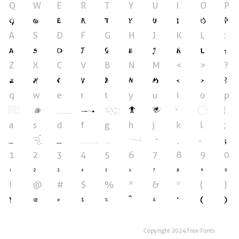 Character Map of Moonscape Regular