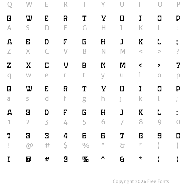 Character Map of MOONSILVER Regular