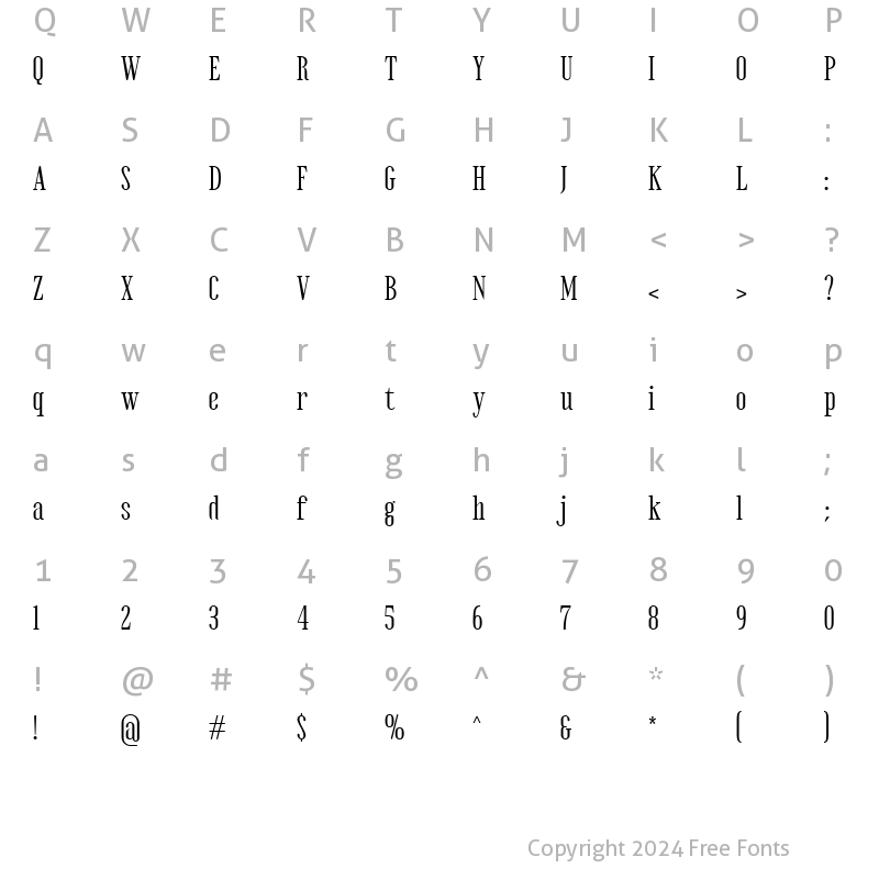 Character Map of Moonstaire Regular