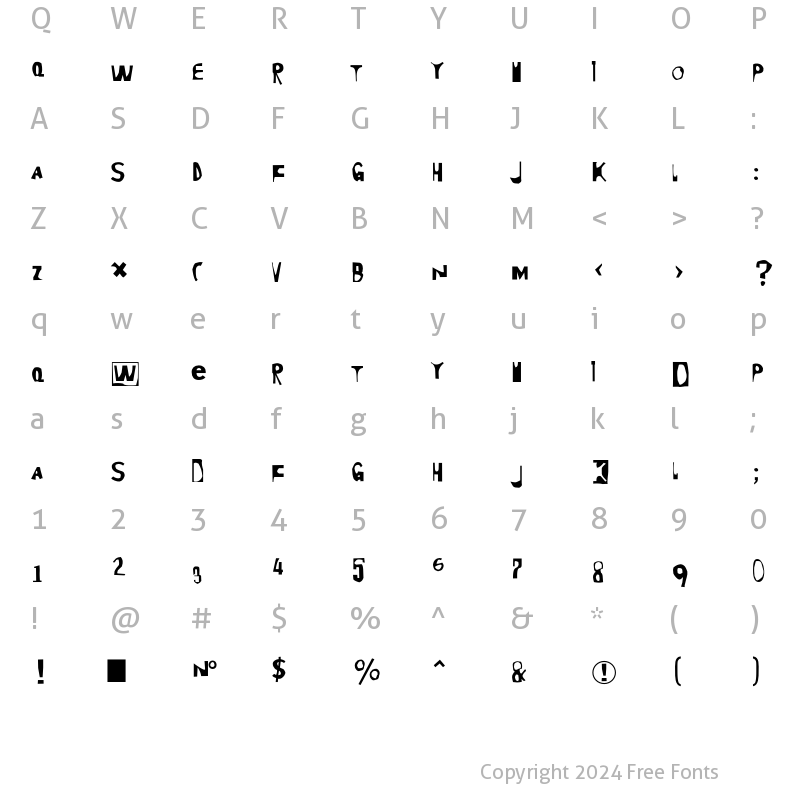 Character Map of Moore899 Medium