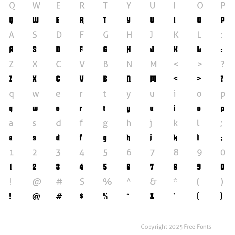 Character Map of Moorgate Regular