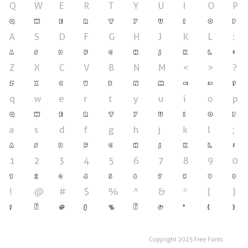 Character Map of Moorhuhn(FONT BY LYAJKA) Regular