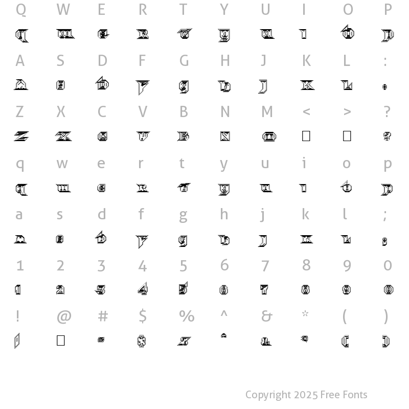 Character Map of Morbid Fixation Bold