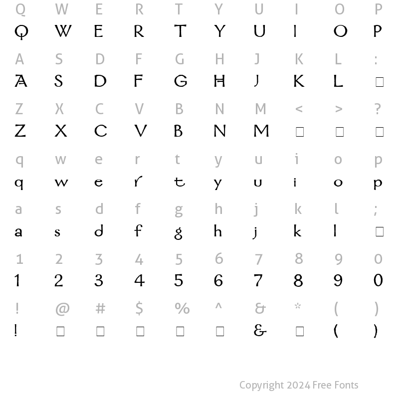 Character Map of Mordred Demi Bold