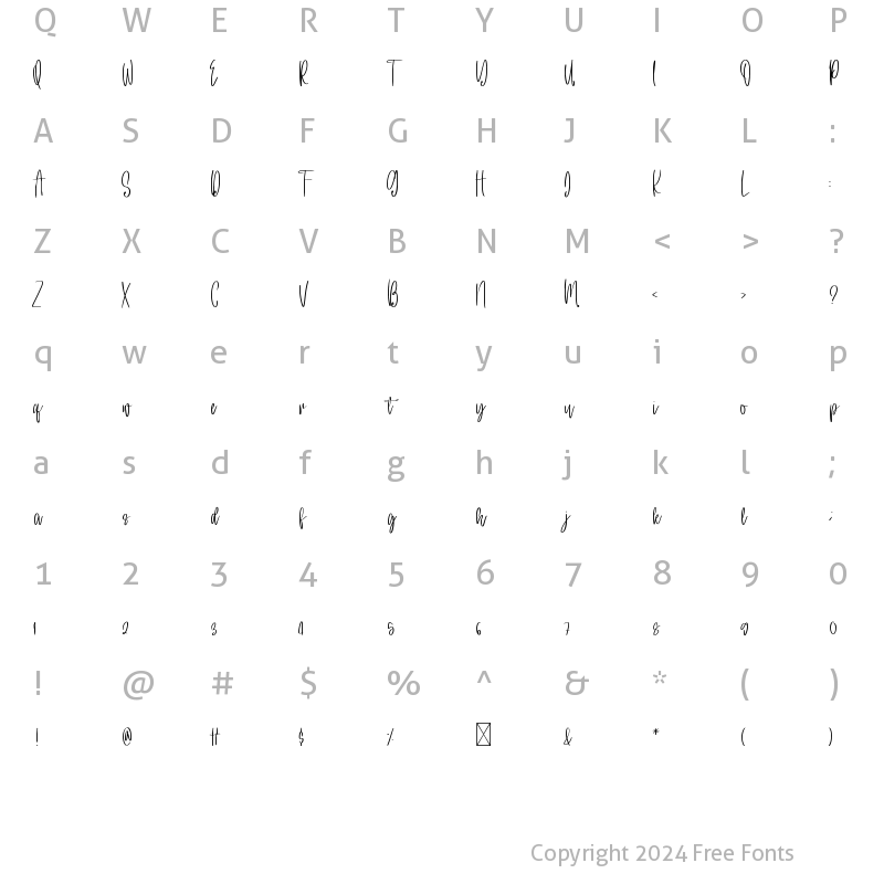 Character Map of More Sky Regular