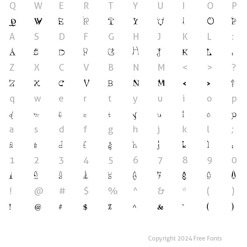 Character Map of Morelife Regular