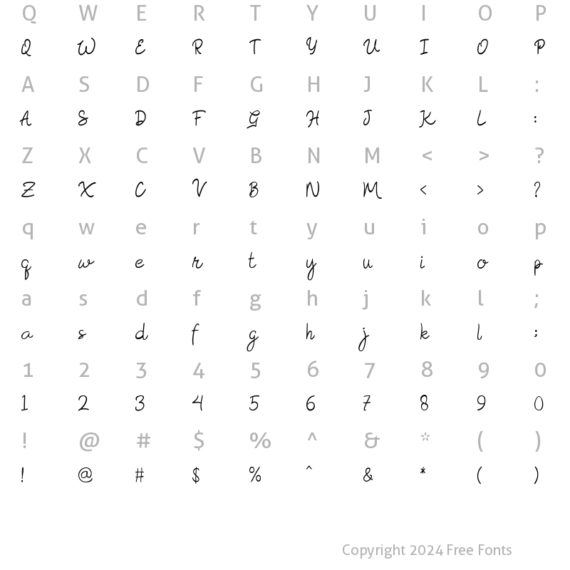 Character Map of Morella Regular