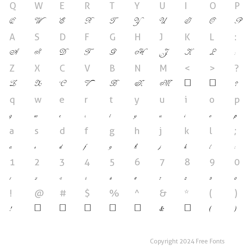 Character Map of Morelle Regular