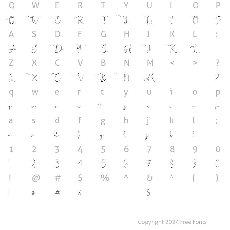 Character Map of Morellina Regular