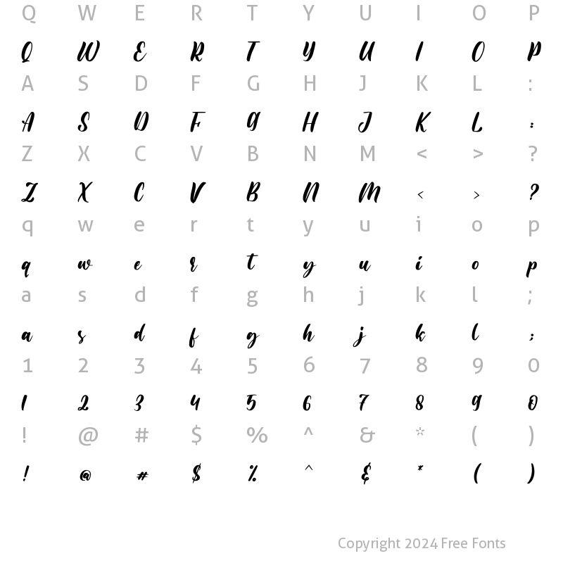 Character Map of Moresta Regular