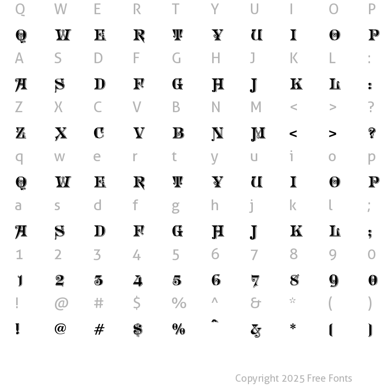 Character Map of Morgan TwentyNine