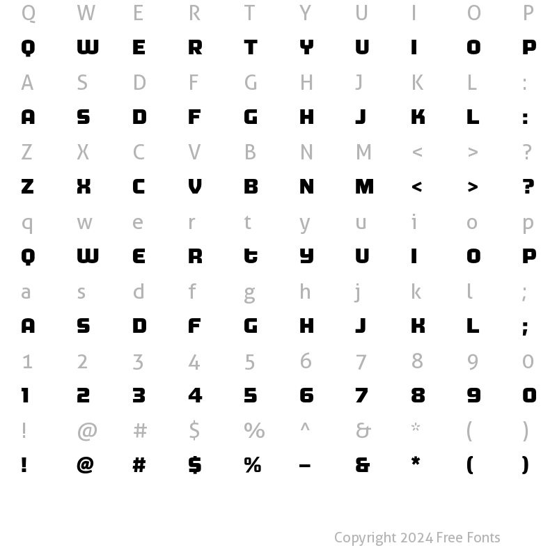 Character Map of MorganBig Extrabold Regular