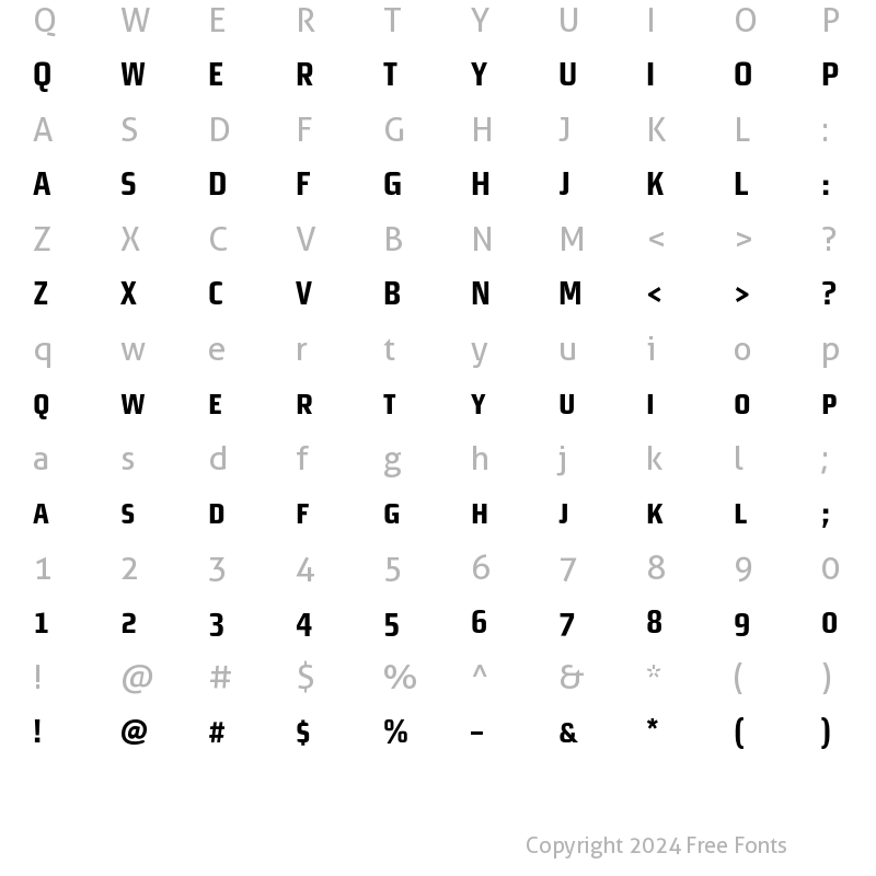 Character Map of MorganSansCond Expert Bold