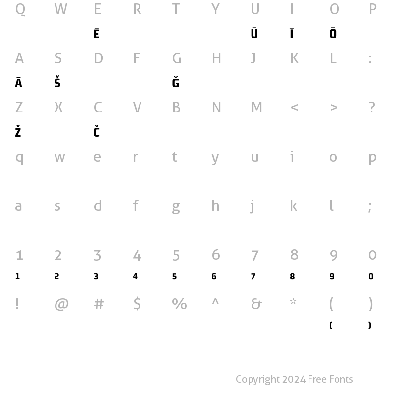 Character Map of MorganSansCond Pi Bold