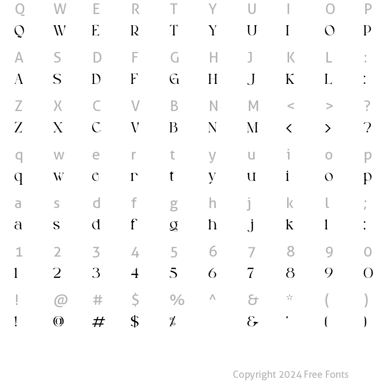 Character Map of Morgenwalsh Regular