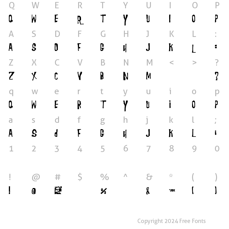 Character Map of Morgus Regular