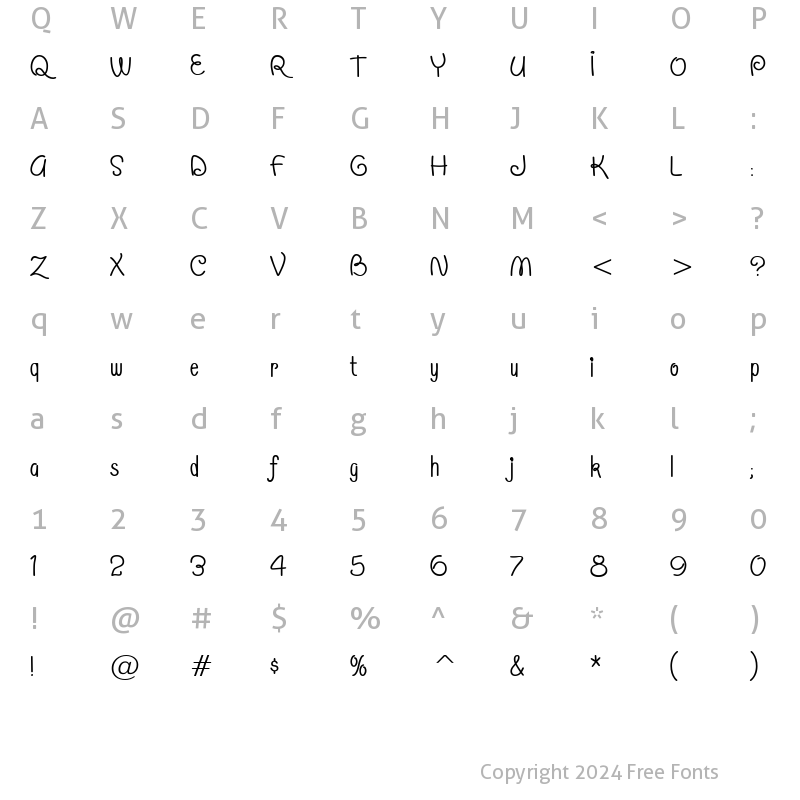 Character Map of Morning Limerick BTN Cond Regular