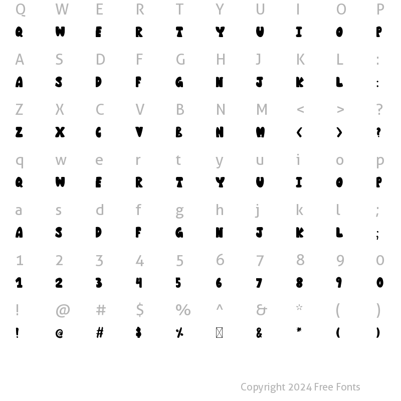 Character Map of Morning Sunshine Filled