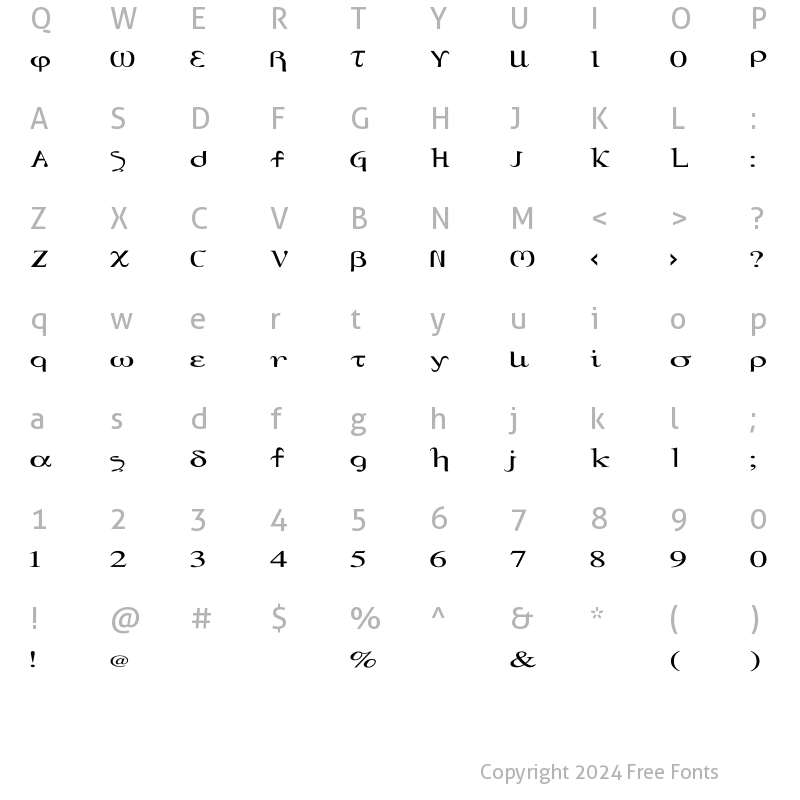 Character Map of Morocco LT Std Regular