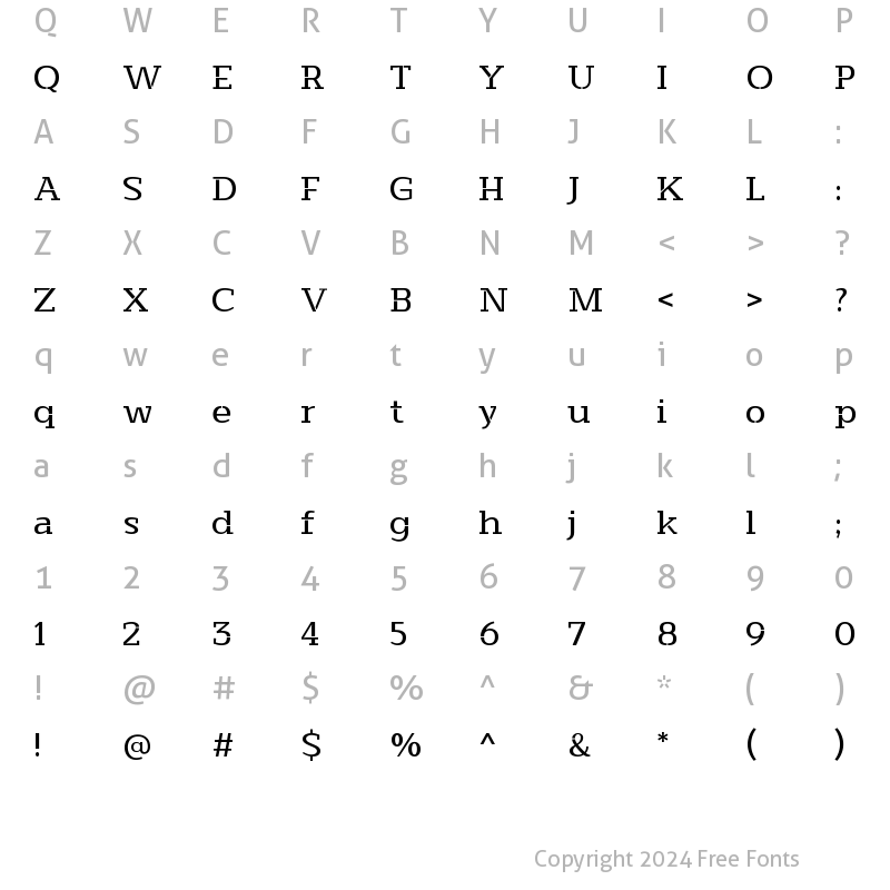 Character Map of Morour Medium