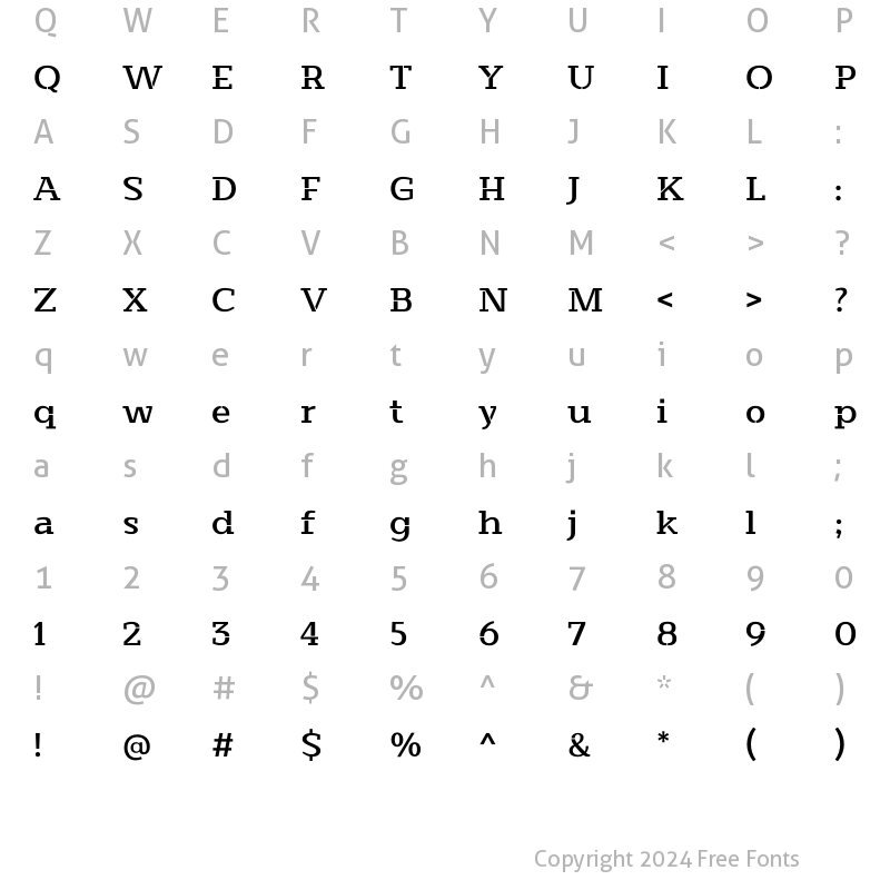 Character Map of Morour SemiBold