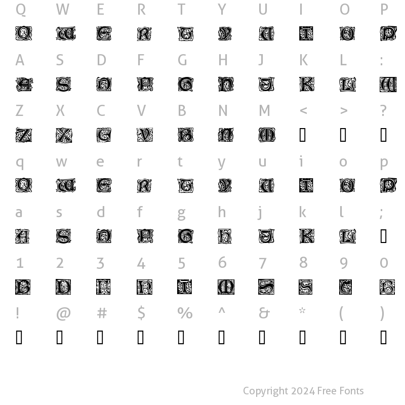 Character Map of Morris Initialen Regular